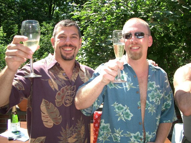 Champagne toast to the grooms