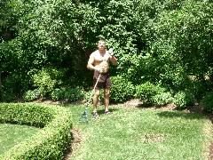 Believe it or not, Daniel can do yard work!